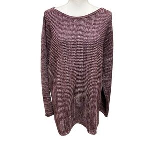 J.Jill Pure Jill Women's Purple Heather Cotton Blend Sweater Women’s Size XL NWT
